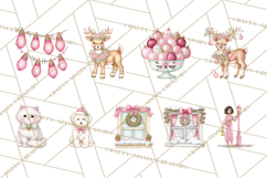 Pink Christmas Town Clipart PNG, Pastel Winter Clip Art Product Image 5