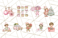 Pink Christmas Town Clipart PNG, Pastel Winter Clip Art Product Image 8