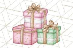 Pink Christmas Town Clipart PNG, Pastel Winter Clip Art Product Image 5