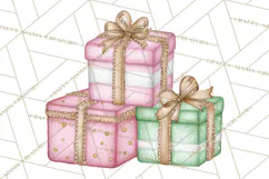 Pink Christmas Town Clipart PNG, Pastel Winter Clip Art Product Image 5