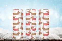 pink christmas dog skinny tumbler sublimation wrap with high resolution and transparant background are for 20oz and 30oz skinny tumbler
