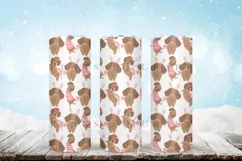 pink christmas dog skinny tumbler sublimation wrap with high resolution and transparant background are for 20oz and 30oz skinny tumbler