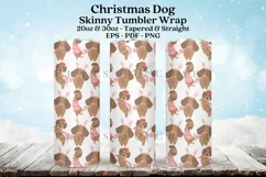 pink christmas dog skinny tumbler sublimation wrap with high resolution and transparant background are for 20oz and 30oz skinny tumbler