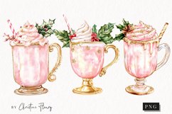 Watercolor Pink Drink | Pink Christmas PNG Product Image 1