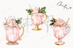 Watercolor Pink Drink | Pink Christmas PNG Product Image 3