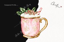 Watercolor Pink Drink | Pink Christmas PNG Product Image 2