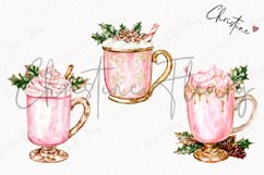 Watercolor Pink Drink | Pink Christmas PNG Product Image 3
