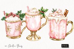 Watercolor Pink Drink | Pink Christmas PNG Product Image 1