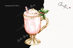 Watercolor Pink Drink | Pink Christmas PNG Product Image 2