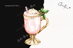 Watercolor Pink Drink | Pink Christmas PNG Product Image 2