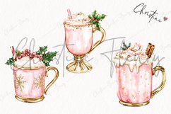 Watercolor Pink Drink | Pink Christmas PNG Product Image 3
