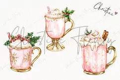 Watercolor Pink Drink | Pink Christmas PNG Product Image 3