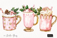 Watercolor Pink Drink | Pink Christmas PNG Product Image 1
