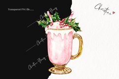 Watercolor Pink Drink | Pink Christmas PNG Product Image 2