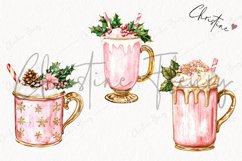Watercolor Pink Drink | Pink Christmas PNG Product Image 3