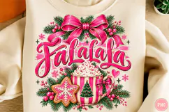 Pink Christmas Fa La La Sublimation Product Image 1