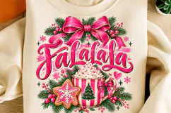 Pink Christmas Fa La La Sublimation Product Image 2