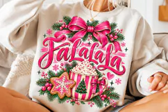 Pink Christmas Fa La La Sublimation Product Image 3