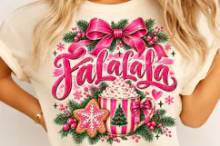 Pink Christmas Fa La La Sublimation Product Image 4