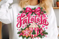 Pink Christmas Fa La La Sublimation Product Image 5