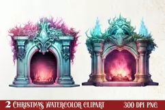 Pink Christmas Fairy Clipart Sublimation, Fairy Christmas Product Image 1