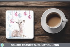 GorgeousPink Christmas Farm Square Coaster design.