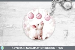 GorgeousPink Christmas Farm Keychain design.