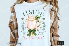 Pink Christmas Festive Cocktail Club PNG | Christmas PNG Product Image 3