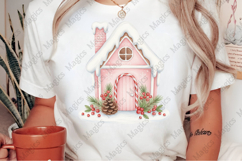 Pink Christmas Gingerbread House Png Product Image 2