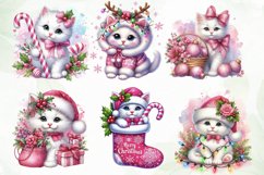 Pink Christmas Kitten Sublimation Product Image 2