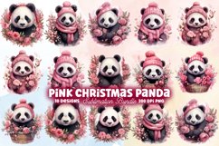 Pink Christmas Panda Sublimation Clipart, Christmas Panda Clipart, Christmas Panda Clipart Bundle, Christmas Panda Watercolor, Watercolor Christmas Panda, Christmas Panda Sublimation, Christmas Panda, Christmas Panda Clip Art, Christmas Panda Sublimation 