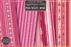 Pink Christmas Pattern Paper Stripe Xmas Design Product Image 1
