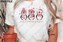 Pink Christmas Penguin PNG Product Image 2