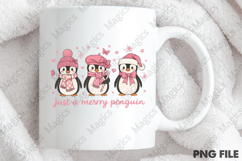 Pink Christmas Penguin PNG Product Image 4