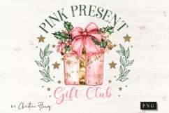 Pink Present Gift Club PNG | Christmas PNG Product Image 4