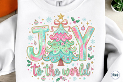 Pink Christmas Png, Joy To The World Png Product Image 1