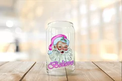 Pink Christmas Png 16oz Libbey Glass Tumbler Sublimation Product Image 2