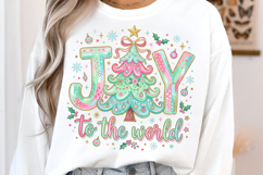 Pink Christmas Png, Joy To The World Png Product Image 2
