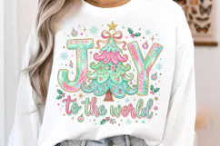 Pink Christmas Png, Joy To The World Png Product Image 2