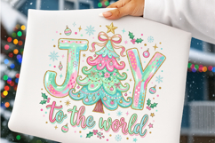 Pink Christmas Png, Joy To The World Png Product Image 4