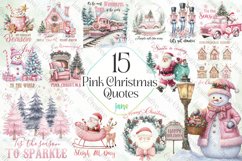 Pink Christmas Quotes Sublimation Product Image 1