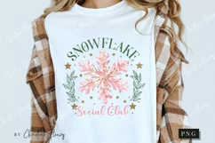 Pink Christmas Snowflake Social Club PNG | Christmas PNG Product Image 3