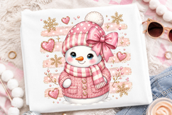 Pink Christmas Snowman PNG Product Image 2