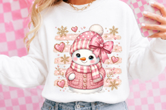 Pink Christmas Snowman PNG Product Image 3
