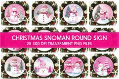 Christmas Snowman Round Sign Bundle, Christmas Ornaments PNG Product Image 2