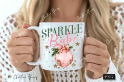 Pink Christmas Sparkle Babe PNG | Christmas PNG Product Image 2