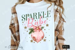 Pink Christmas Sparkle Babe PNG | Christmas PNG Product Image 3
