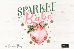 Pink Christmas Sparkle Babe PNG | Christmas PNG Product Image 4