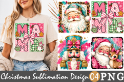 Pink Christmas Sublimation, Mama Santa Nutcracker PNG Product Image 1