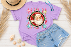 Pink Christmas Sublimation PNG, Vintage Santa Nutcracker Product Image 2
